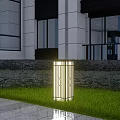 Modern Outdoor Lights For Garden Lawn With Trimmed Bushes Stone Path And Modern Building