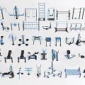 Various Kinds of Fitness Equipment for Home and Gym Training Workouts