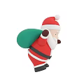 Inflatable Santa Claus Figure With Red Outfit Santa Hat And Green Bag For Holiday Decoration
