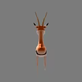Reptile Character With Orange White Body And Long Tail On Gray Background