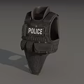 Black Police Tactical Vest With Protective Design And Utility Pockets