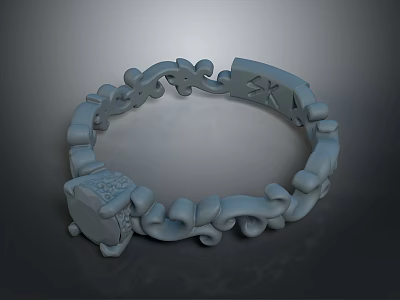 Elegant Intricate Carved Bracelet Design With Decorative Patterns And Ornate Details 3d model