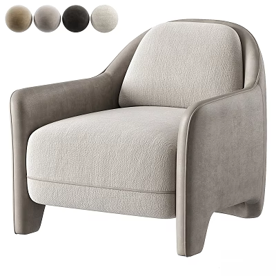 Modern Elegant Fabric Accent Chair With Curved Armrests And Comfortable Seat Design 3d model