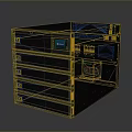 Black Computer Server Storage System With Multiple Modules And Front 3d model