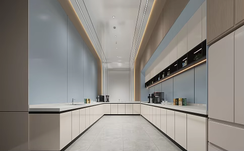 Modern office pantry 3d model