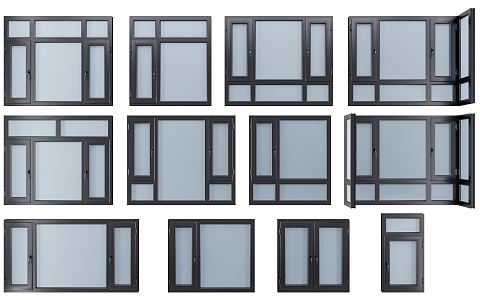 Modern casement window 3d model