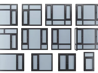 Modern casement window 3d model