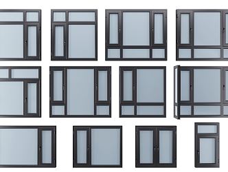 Modern casement window 3d model