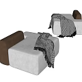 Modern Sofa Stool Lazy Sofa Chair Blanket Reading Sofa 3d model
