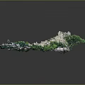 Detailed Residential Community Scale Model With Green Vegetation Roads And Buildings