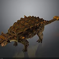 3D Rendered Lava Textured Armored Ankylosaurus With Spiked Back And Tail Club