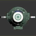 Green Cosmic Spacecraft Model With Transparent Cockpit And Circular Ring Structure Design 3d model