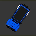 Blue And White Jeep Vehicle With Black Roof And Off Road Wheels Design