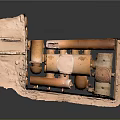 Traditional Three Dimensional Architectural Model With Arched Structures Domes And Earthy Yellow Tones