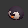 Cute 3D Cartoon Penguin Character and Adorable Creature with Round Body White Face Orange Beak