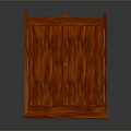 Traditional Red Wooden Furniture Cabinet With Double Doors And Natural Texture