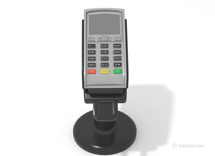 Professional POS Terminal Business Equipment With Display Screen Keypad And Stand 3d model 