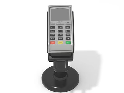 Professional POS Terminal Business Equipment With Display Screen Keypad And Stand 3d model