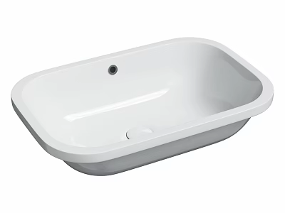 White Oval Shaped Ceramic Washbasin for Bathroom Countertop With Smooth Surface Design 3d model