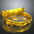 Elegant Golden Bracelets With Intricate Floral Patterns And Shiny Finish