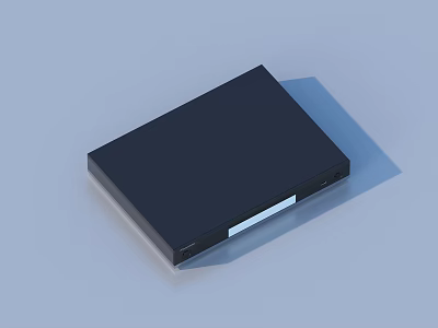 Sleek Black Rectangular Household Electronic Device With White Stripe Design And Compact Size 3d model