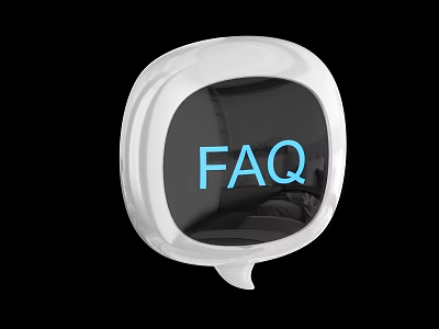 Smart Machine Digital Interactive Interface Displaying FAQ For User Help And Support 3d model