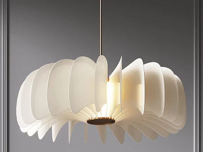 Elegant Modern White Petal Design Pendant Light with Soft Lighting for Home Interior 3d model