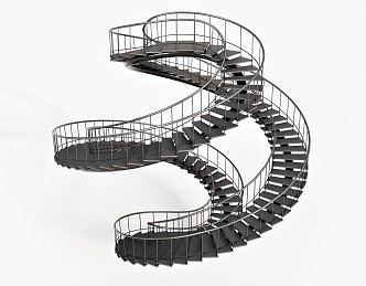 modern revolving staircase seamless staircase 3d model