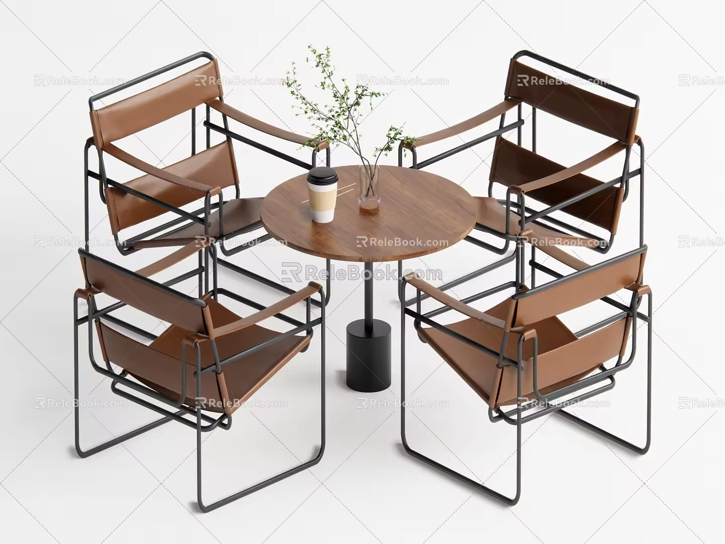 Modern leisure tables and chairs 3d model