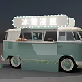 Vintage Ice Cream Truck Photo Spot With Neon Sign String Lights And Gift Boxes