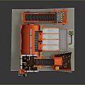 Industrial Crushing Machine Red Gray Structure With Conveyor Belt Roller And Yellow Components