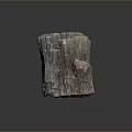 Natural Organic Stone Wood Material With Textured Surface And Decorative Block