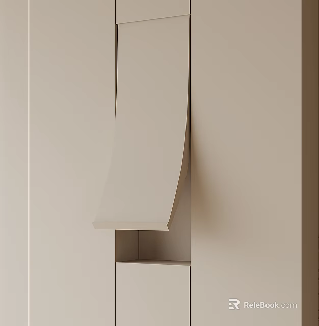 Modern Minimalist Wall Decor With Curved Shape And Neutral Color 3d model 