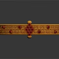 Elegant Golden Bangle Adorned With Red Gemstones And Intricate Patterns Shiny Design