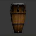 Traditional Wooden Conga Drum Percussion Instrument With Metal Hardware And Natural Drumhead