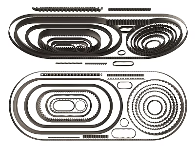Industrial Equipment Mechanical Components With Ring Gears And Various Sizes Seal Rings 3d model