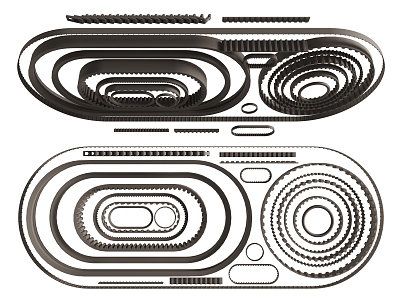 Belt Conveyor Belt Industrial Equipment Gear Belt 3d model