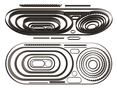 Belt Conveyor Belt Industrial Equipment Gear Belt 3d model