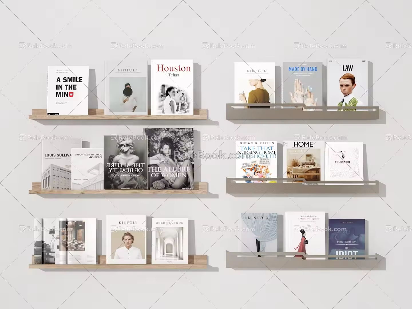 Modern Bookshelf Books and Magazines Magazine Rack Books and Magazine Rack Books 3d model