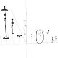 Various Shower Head Components Including Rainfall Handheld and Fixed Mount Accessories