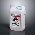 White Plastic Diesel Fuel Container With Danger Sign And Label 20