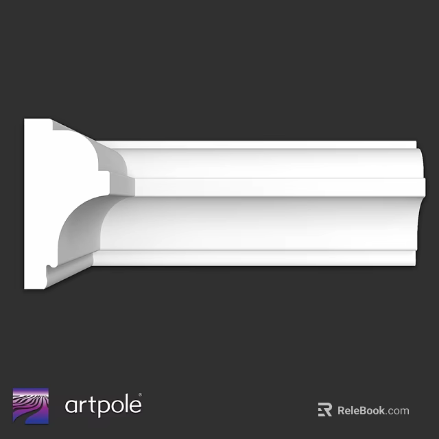 White Decorative Architectural Component With Detailed Structural Profile And Design 3d model 