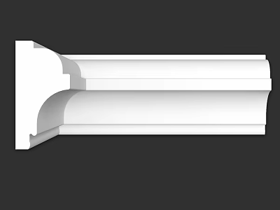 White Decorative Architectural Component With Detailed Structural Profile And Design 3d model