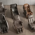 Multiple Styles of Leather Massage Chairs in Different Colors and Designs