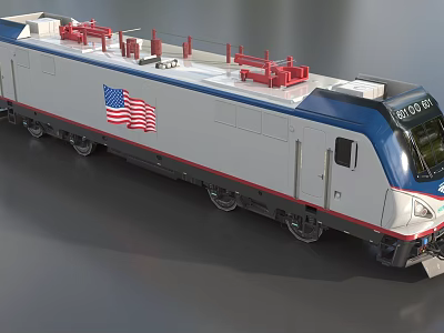 High-speed train Siemens ACS64 electric locomotive low face number low model simple model game sub-era film and television level realistic high precision 3d model