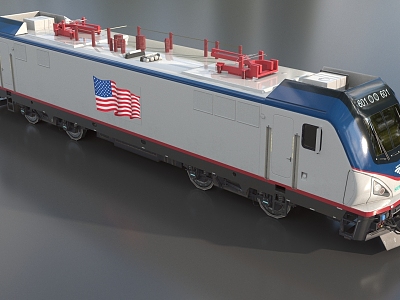 High-speed train Siemens ACS64 electric locomotive low face number low model simple model game sub-era film and television level realistic high precision 3d model