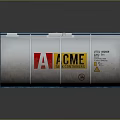 ACME Industrial Tank Container With Blue Frame And Metal Storage Structure