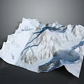 Snowy Mountain Landscape With Detailed Peaks And Snow Covered Ridges
