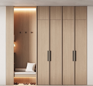 Modern Entrance Cabinet Shoe Cabinet Wardrobe 3d model