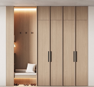 Modern Entrance Cabinet Shoe Cabinet Wardrobe 3d model